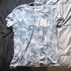 Tropical Design Shirt w/ Rolled Sleeves